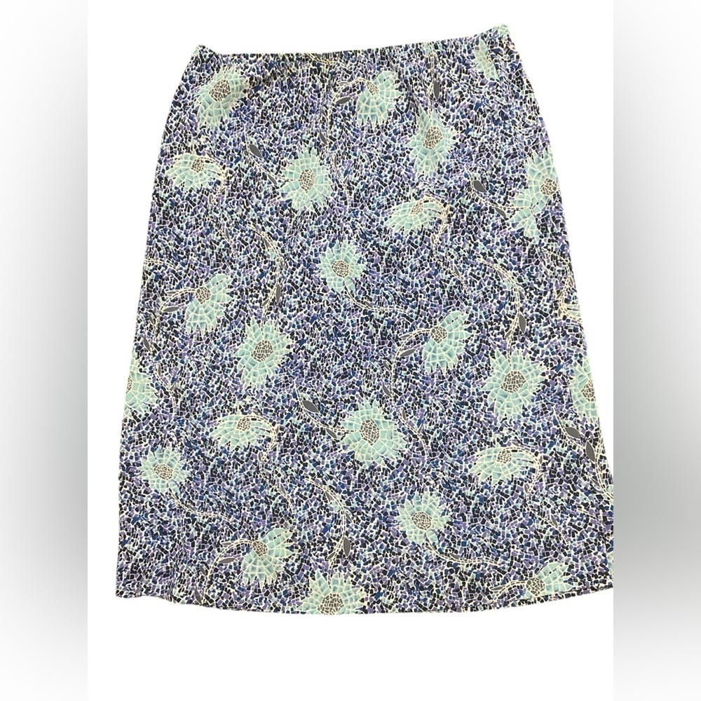 DYNAMITE Blue Floral MIDI Skirt-0644